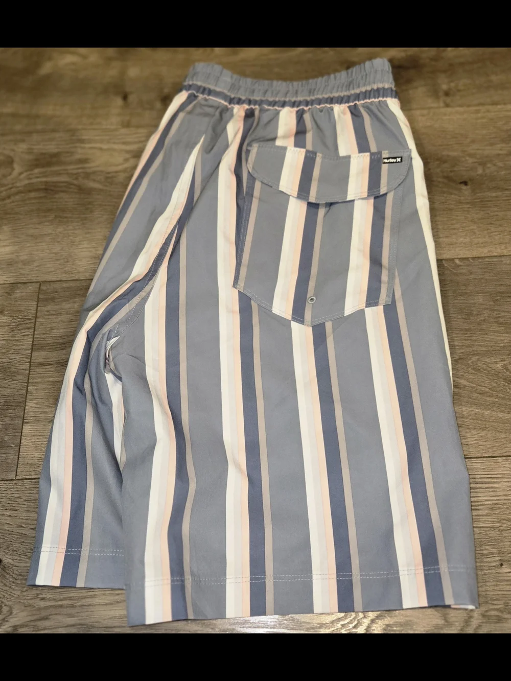 Hurley Men's Blue Striped Swim Trunks